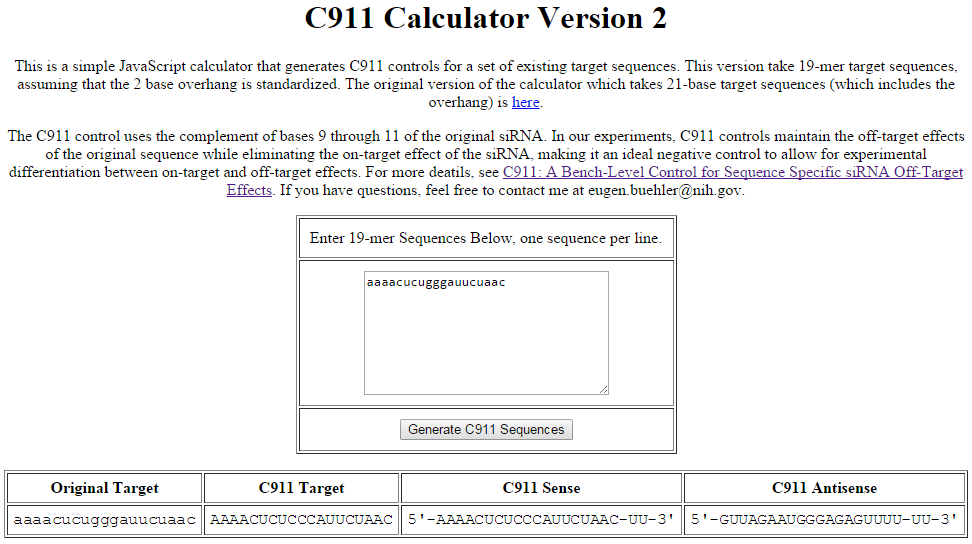c911 Calculator Example of C911 control sequence generation using the C911 Calculator